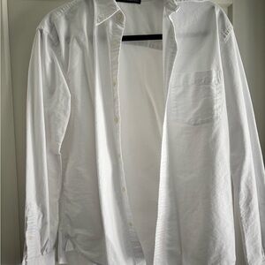 Brandy Melville White Casual Button Down Shirt